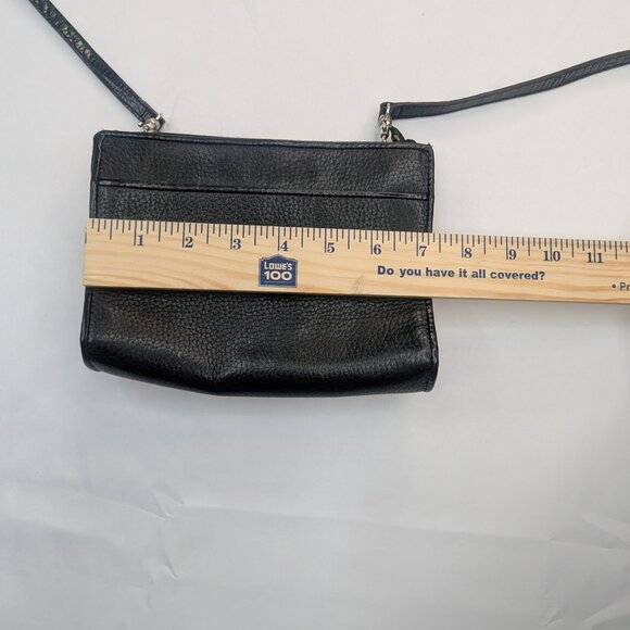 Brighton crossbody bag Black With Silver Heart Clasp size Approx 7 " X 5" - Picture 12 of 14